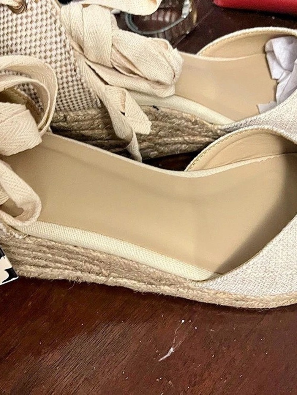 Cream Espadrille Wedges NWT